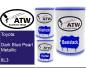 Preview: Toyota, Dark Blue Pearl Metallic, 8L3: 500ml Lackdose + 500ml Klarlack + 250ml Härter - Set, von ATW Autoteile West.